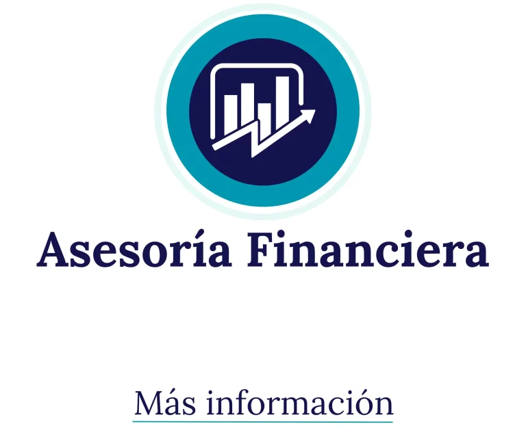 Logo de Asesoría Financiera con gráfico de barras y texto informativo para tener ahorro