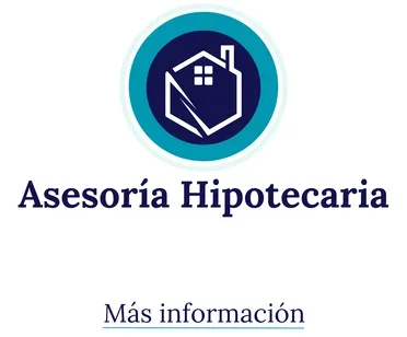 Logo de Asesoría Hipotecaria con icono de casa y texto informativo para buscaar una hipoteca