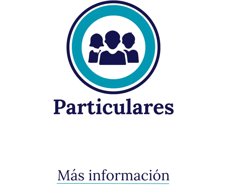 Icono de varias personas con el texto "Particulares" y "Más información" debajo que necesitan mejorar la cuota de su hipoteca
